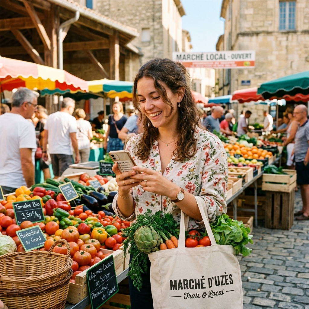 Un consommateur découvre des produits frais grâce à Signyalé
